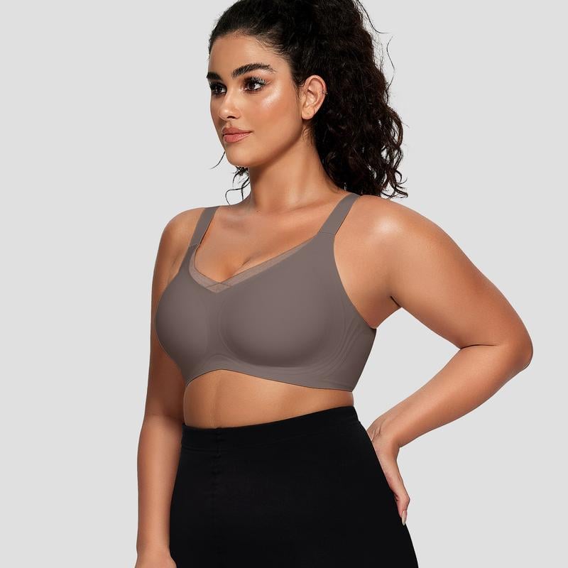 ๐ Women Wireless V Neck Crossover Mesh Bra