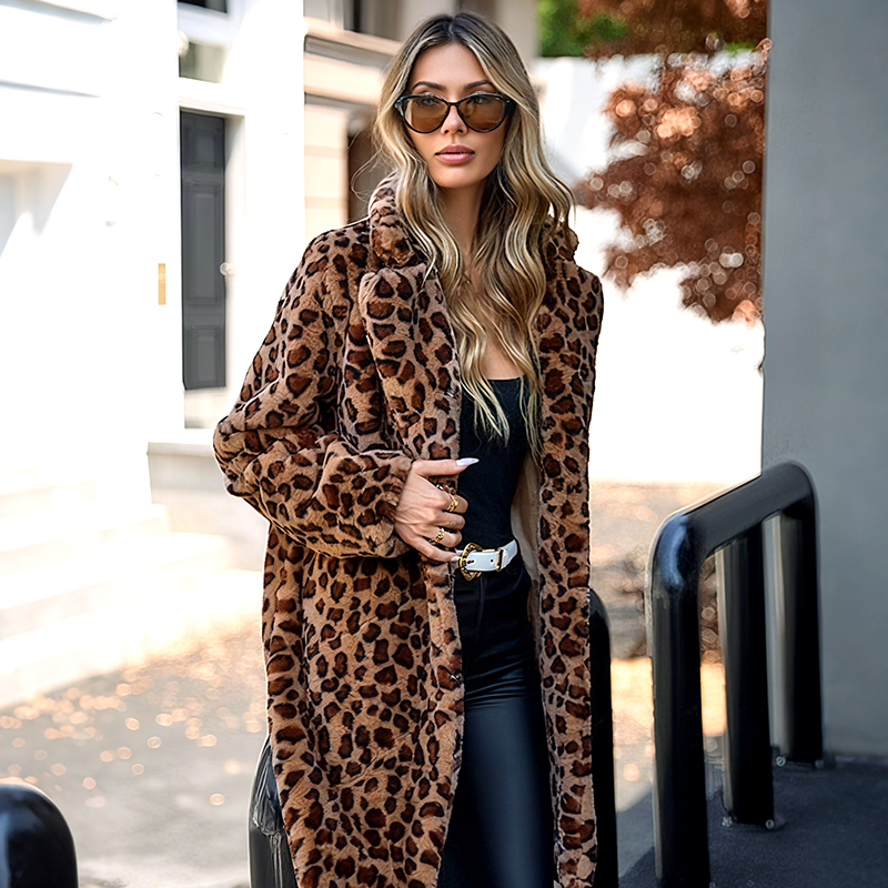 ✨Autumn's Best-Selling Sets 💖Women's Leopard Print Mid-Length Jacket and Leather Leggings