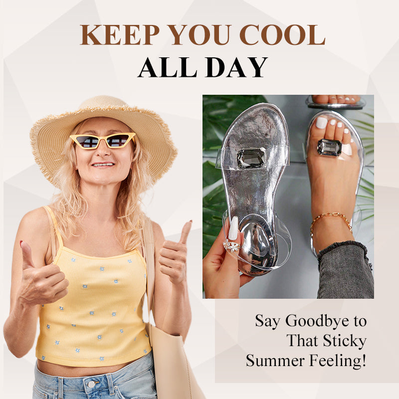 💖Flat Sandals With Clear Rhinestones For Women