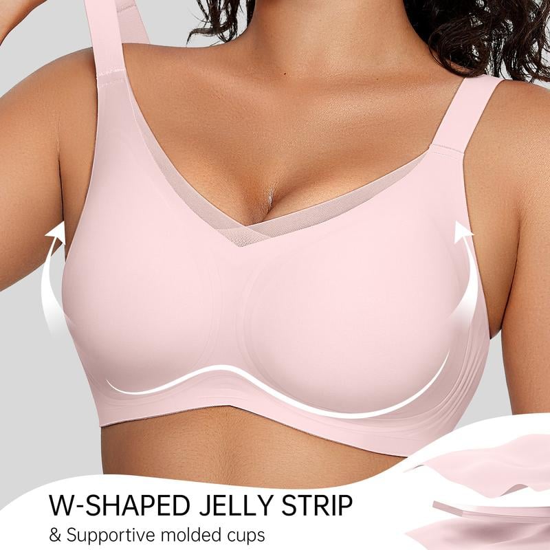 ๐ Women Wireless V Neck Crossover Mesh Bra