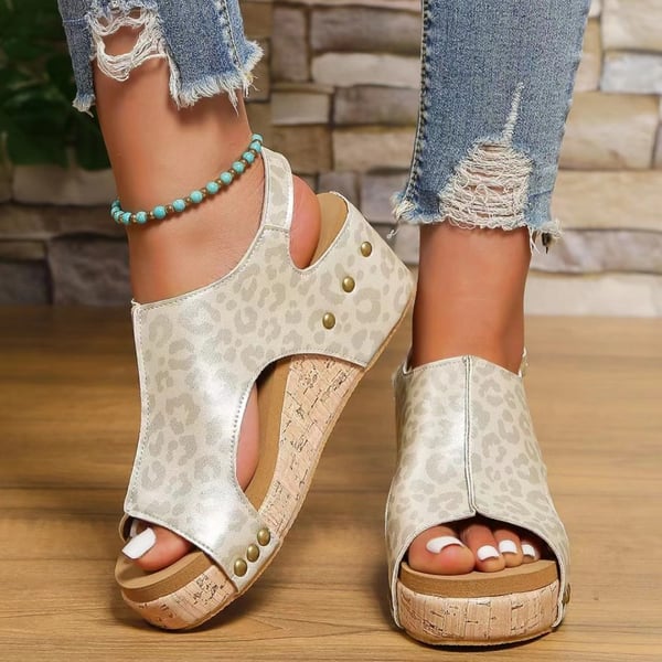 🔥Women's Leather Platform Wedge Orthopedic Sandals