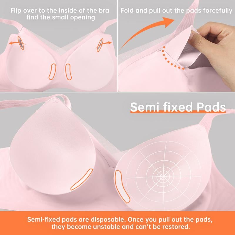 ๐ Women Wireless V Neck Crossover Mesh Bra