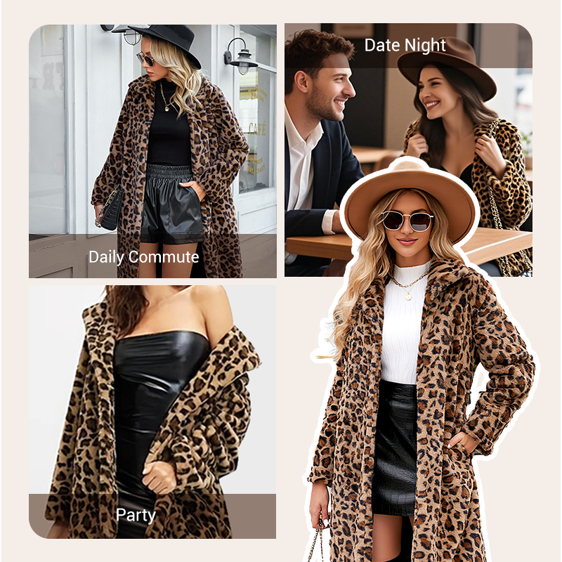 ✨Autumn's Best-Selling Sets 💖Women's Leopard Print Mid-Length Jacket and Leather Leggings