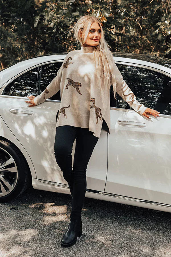 💕Casual Retro Tiger And Leopard Print Long-sleeved Top