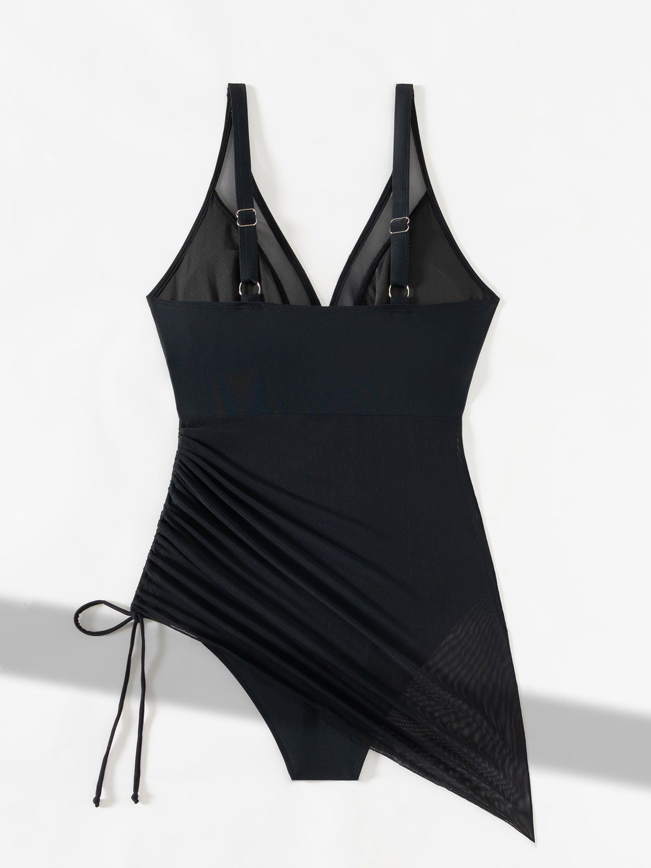 🏝️👙Slimming Mesh Sheer Sarong Wraps Tummy Control Swimsuit - Light and Graceful, Show Off Your Perfect Curves!