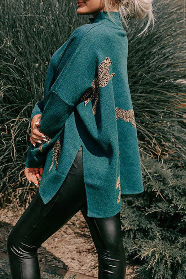 💕Casual Retro Tiger And Leopard Print Long-sleeved Top