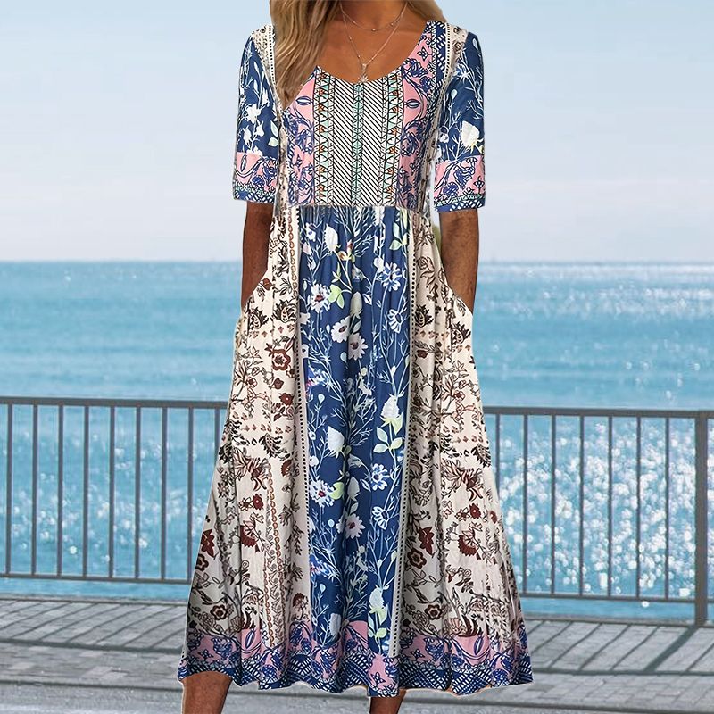 🔥Women’s Elegant Bohemian Print Dress