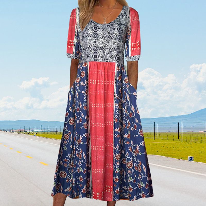 🔥Women’s Elegant Bohemian Print Dress