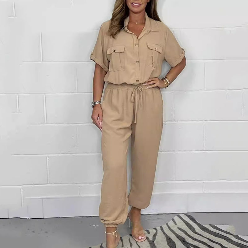 đ·Womenâs Short Sleeved Utility Jumpsuit