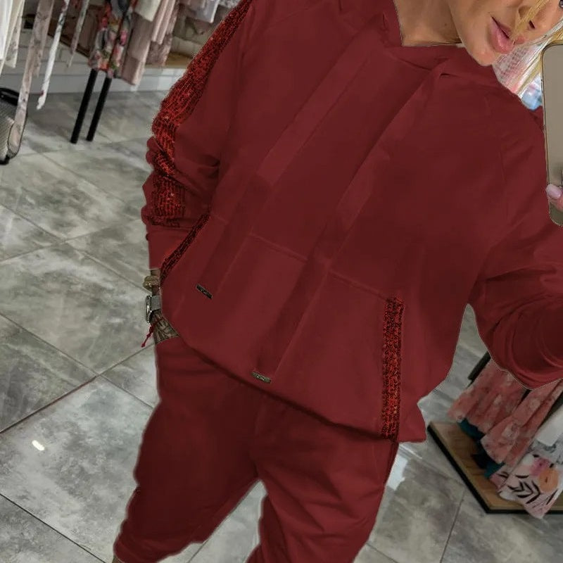 🌷✨Women’s Drawstring Hooded Tops & Pants 2-Piece Set