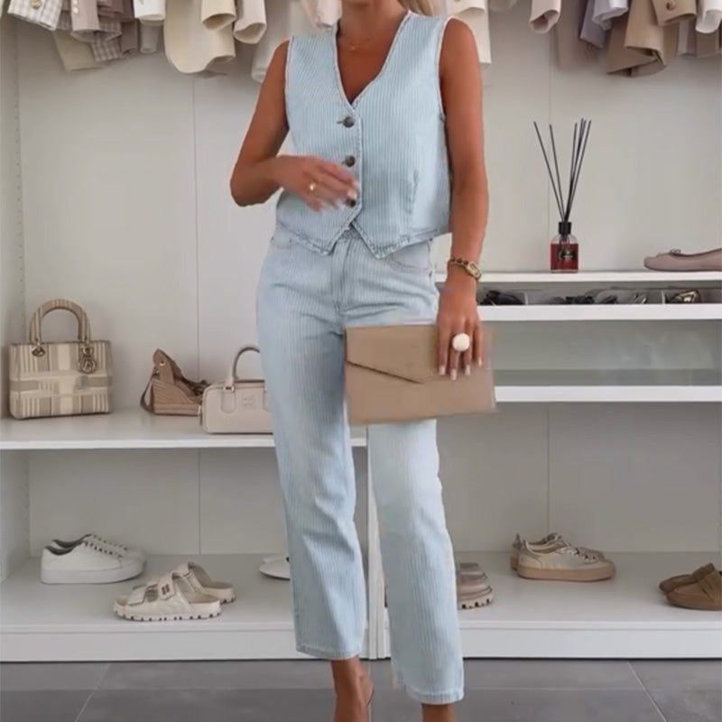🥰Women's Elegant Sleeveless Top and Pants Set