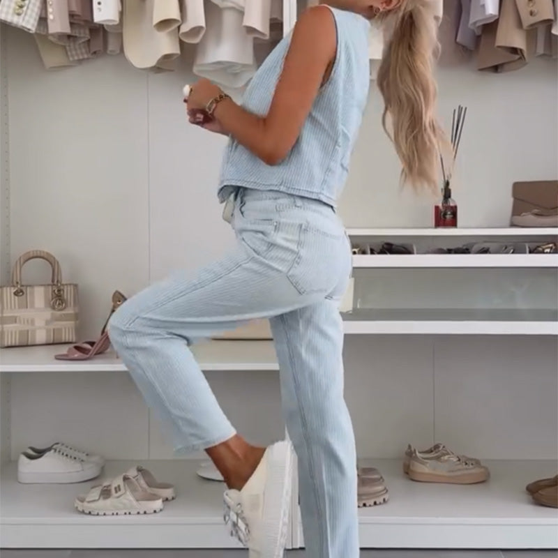 🥰Women's Elegant Sleeveless Top and Pants Set