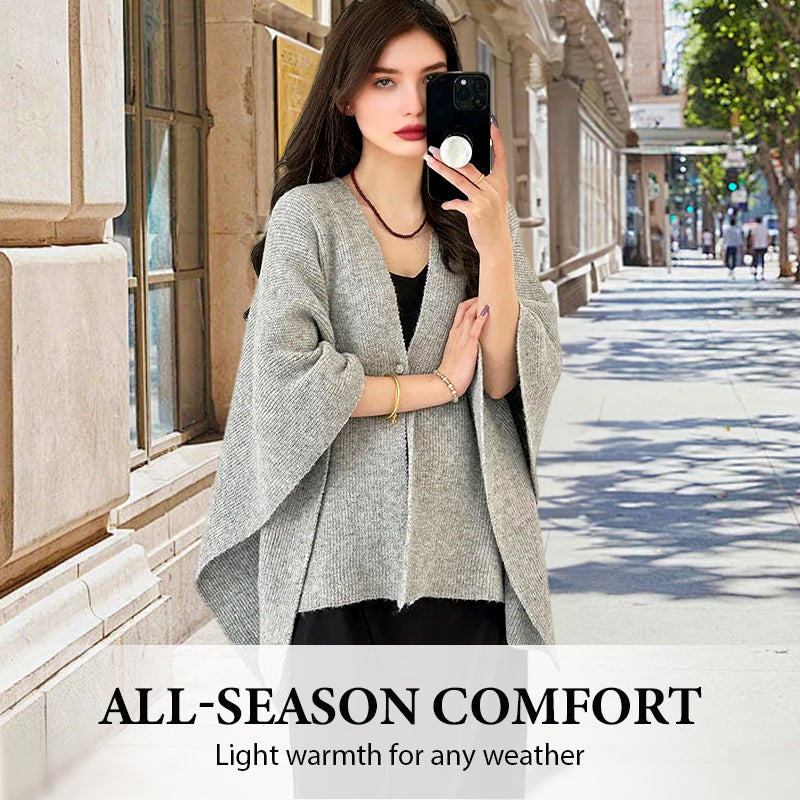 Women's Elegant Knit Cardigan Cape