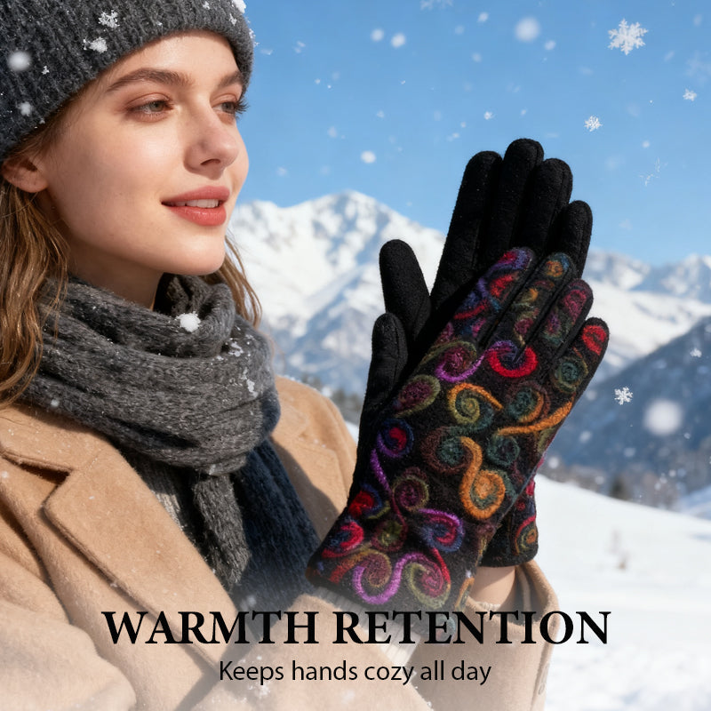Women's Winter Warm Printed Gloves