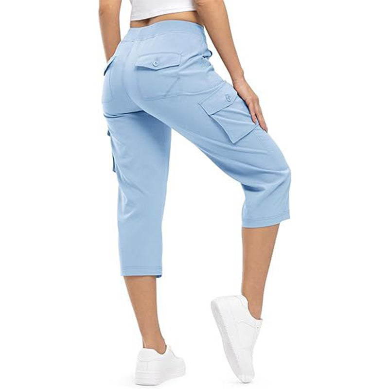๐ Women's Lightweight Cargo Capris โ 6 Pockets, Drawstring Waist, Breathable ๐ฟ