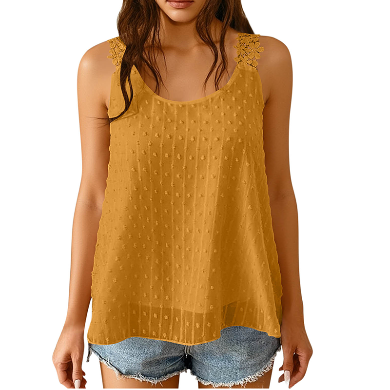 š„Summer Bestsellerš„ Elegant Dot Lace Strap Tank Top