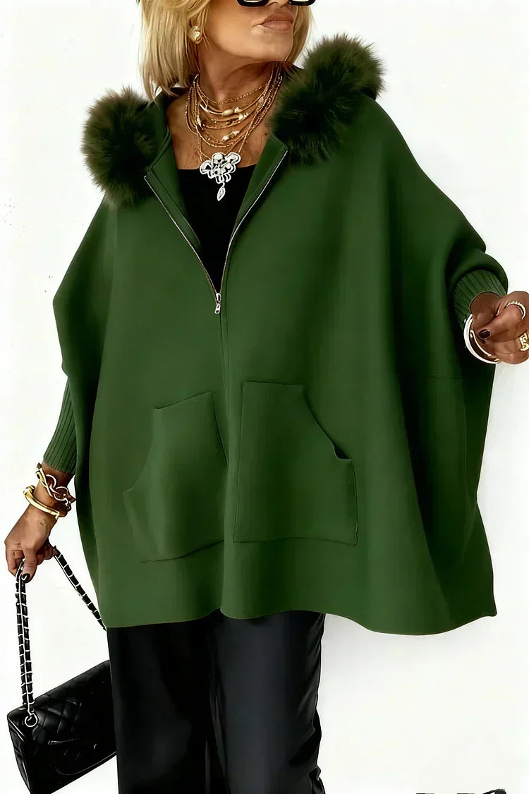 💥🎁Women Fur Collar Solid Color Casual Jacket