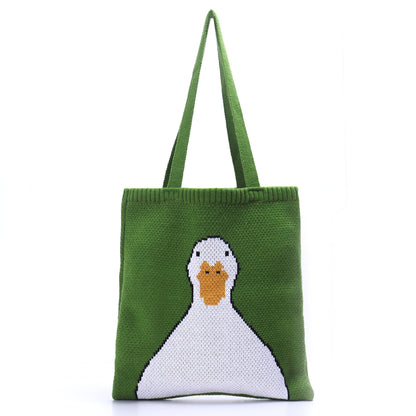 CUTE KNIT ANIMAL TOTE BAG