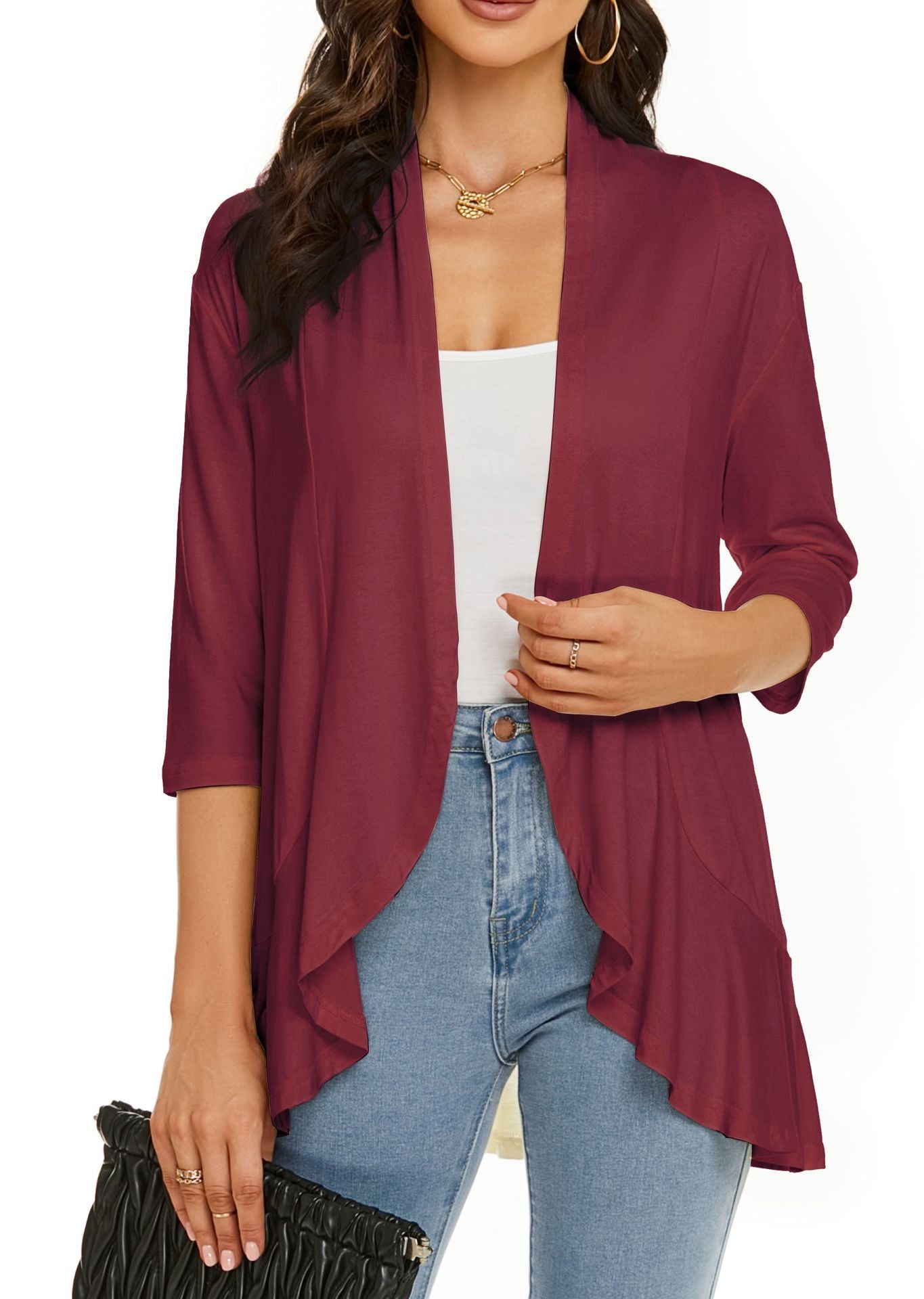 Casual Lightweight Cardigans With Open Front For Women