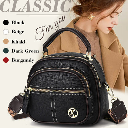 ✨Hot Sale 🎁Multifunctional Compartment Adjustable Wide Shoulder Strap Leather Bag