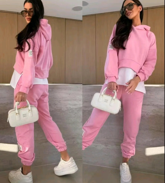 💜Women's Hooded Patchwork Casual Sweatshirt Suit