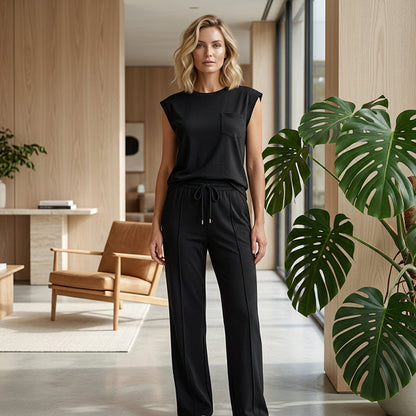 💖Women's Casual Sleeveless Top and Drawstring Pants 2-Piece Set