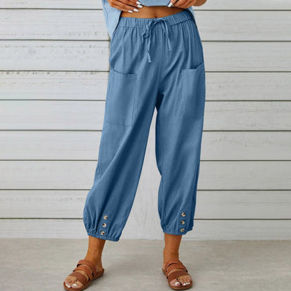💎 2026 New Women's Summer Cotton Linen Wide-Leg Pants – Breathable, Wrinkle-Free & Relaxed Fit 🍃