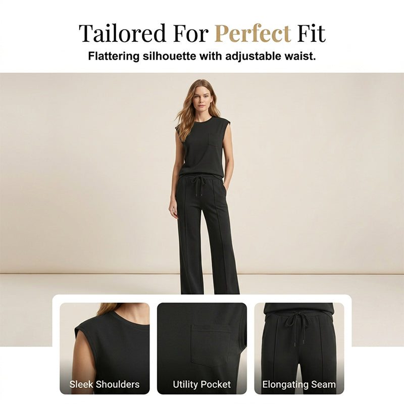💖Women's Casual Sleeveless Top and Drawstring Pants 2-Piece Set