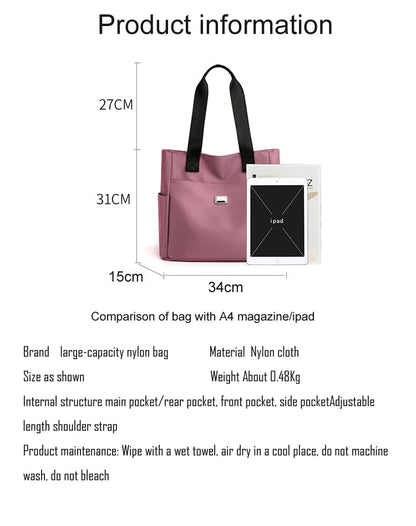 Large Capacity Waterproof Multi Pocket Nylon Shoulder Bag👜