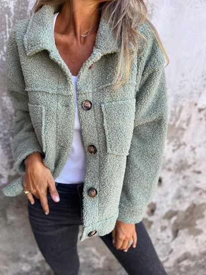 🔥New Hot Selling❤️‍🔥Women's Warm Lapel Cropped Jacket