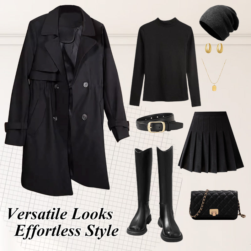 Comfortable Waisted Lapel Trench Coat