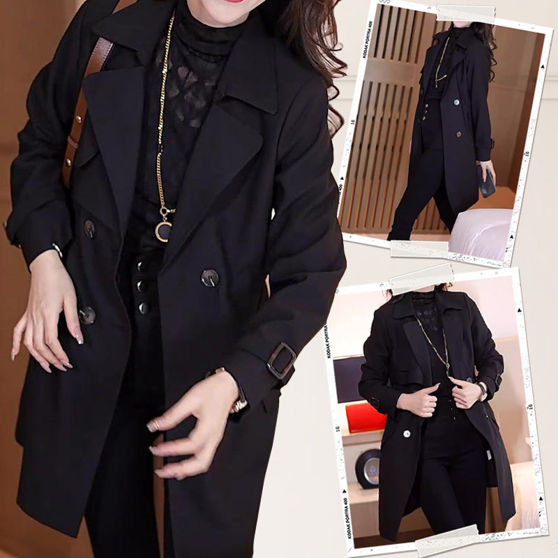 Comfortable Waisted Lapel Trench Coat