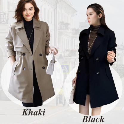 Comfortable Waisted Lapel Trench Coat