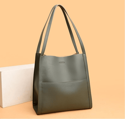 Simple Solid Color PU Leather Shoulder Bag