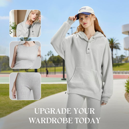Hooded Casual & Fashionable Sweatshirt 3-Piece Set