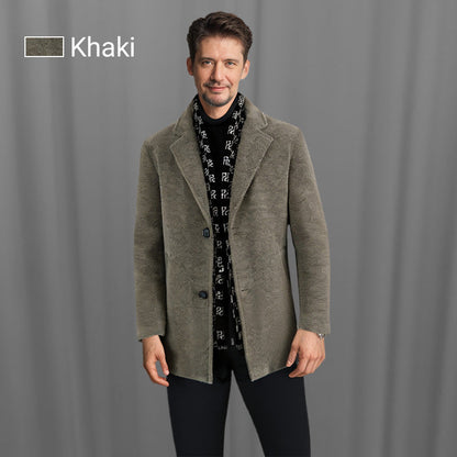 🎅Christmas Pre-sale🎁Men’s Stylish Notched Lapel Winter Tweed Jacket with White Duck Down Lining