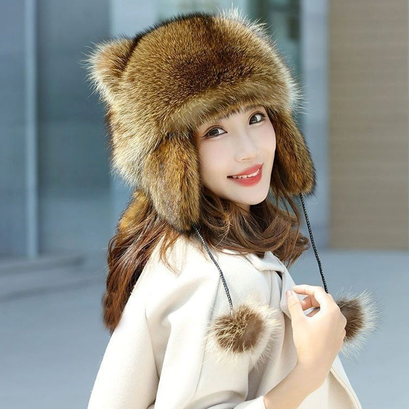 🎁💥Raccoon Tail Fur Parent-Child Plush Hat