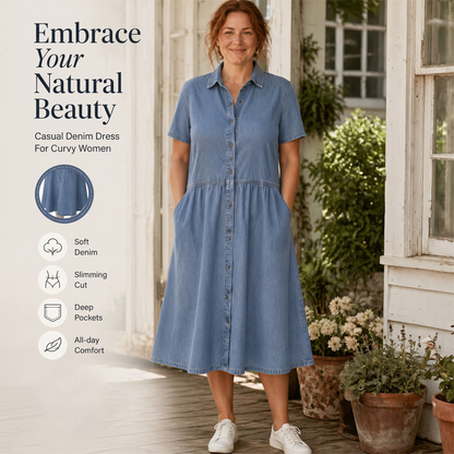 🔥Limited-time offer-Women's Elegant & Casual Denim Shirt Dress
