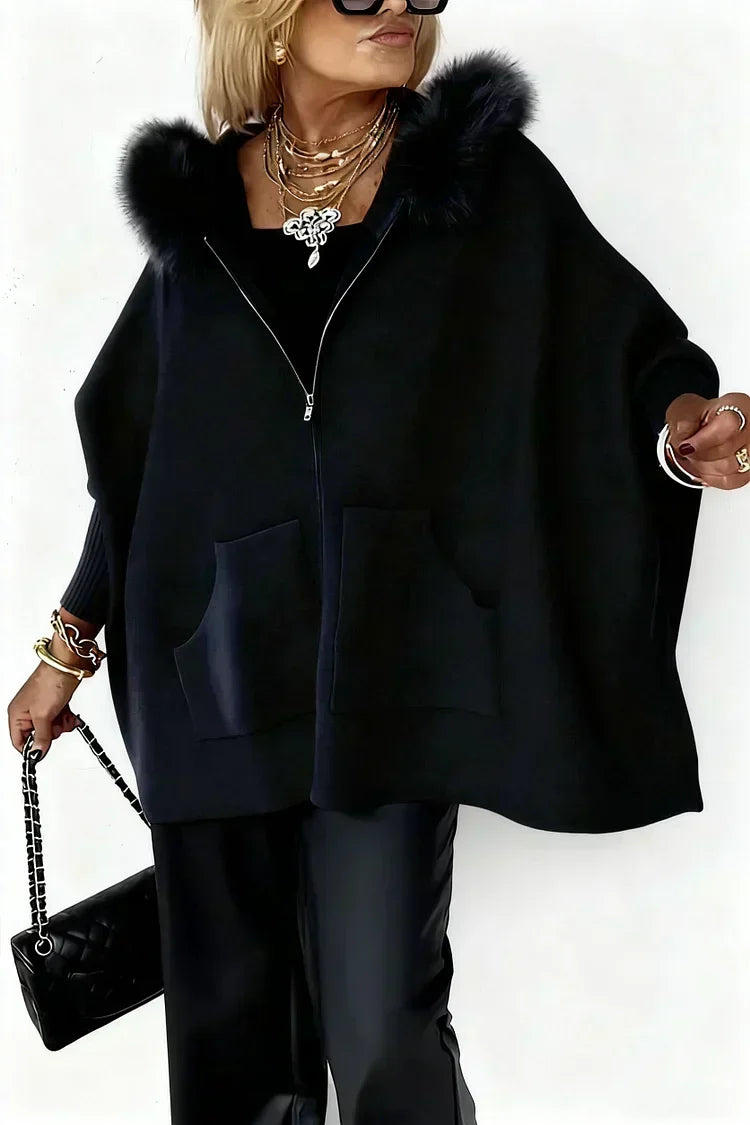 💥🎁Women Fur Collar Solid Color Casual Jacket