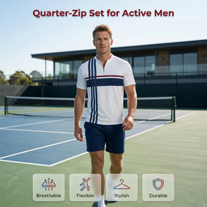 Men's Quarter-Zip Shirt & Shorts Set
