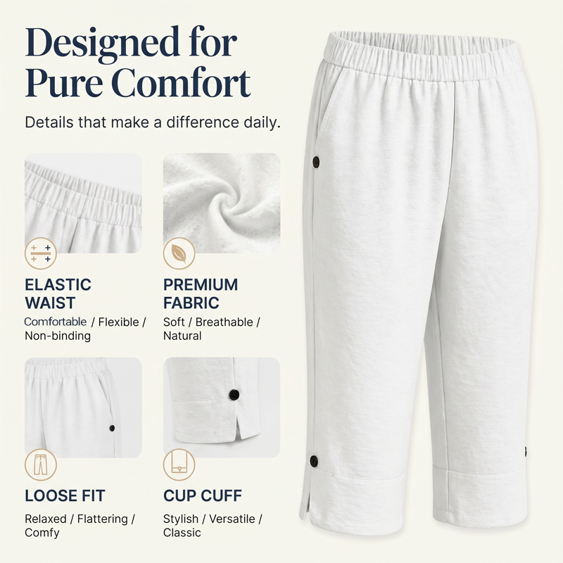 Women's Breathable Summer Casual Capri Pants