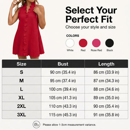Women's Ruffle Trim Button-Front Mini Dress