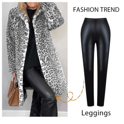 ✨Autumn's Best-Selling Sets 💖Women's Leopard Print Mid-Length Jacket and Leather Leggings