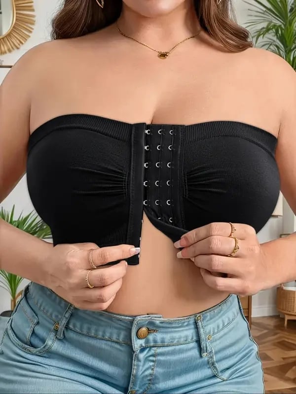 ✨Plus Size Strapless Front Buckle Breathable Bra🔥