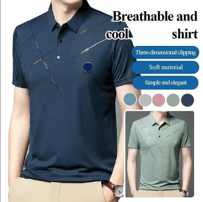 Men's Ice Silk Stretch Shirt – Waterproof, Quick-Dry & Eco-Friendly – Cool Breathable Tech Fabric Shirt 🌿