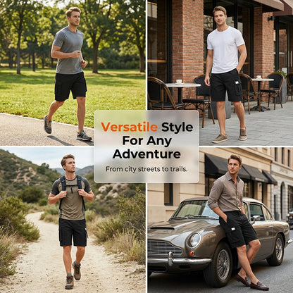Men's Casual Cargo Shorts with Elastic Waist