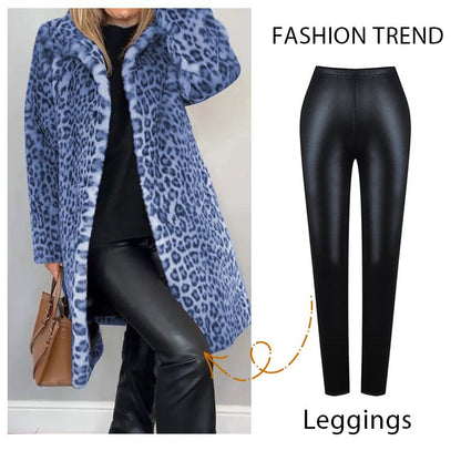 ✨Autumn's Best-Selling Sets 💖Women's Leopard Print Mid-Length Jacket and Leather Leggings