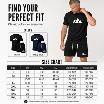 Men's Short Sleeve T-Shirt & Drawstring Shorts Set