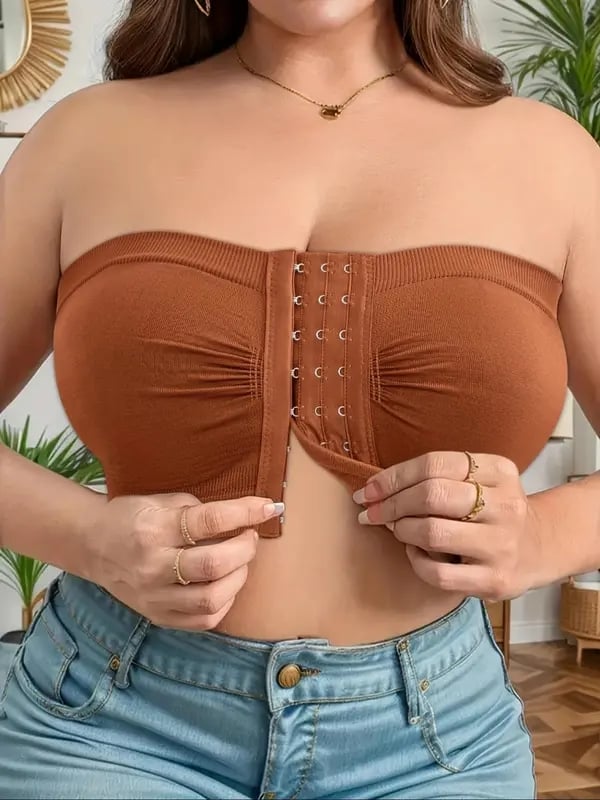 ✨Plus Size Strapless Front Buckle Breathable Bra🔥