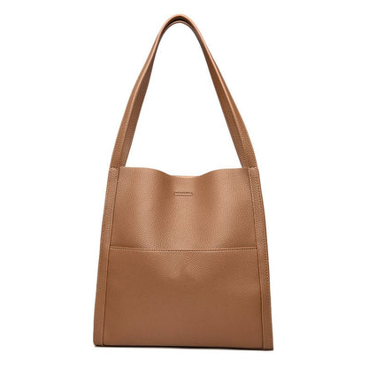 Simple Solid Color PU Leather Shoulder Bag